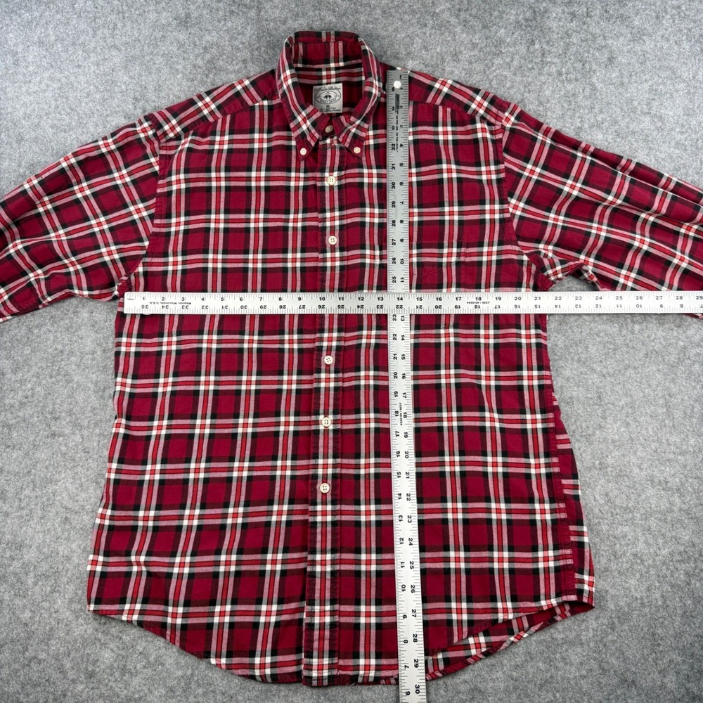 Vintage Brooks Brothers Flannel Shirt Mens M Red Plaid Button Down Long Sleeve - Picture 6 of 9
